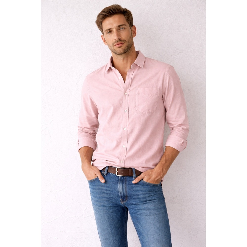 American Rag Pink Button-Down Shirt Men's Large Cotton Casual Preppy‎